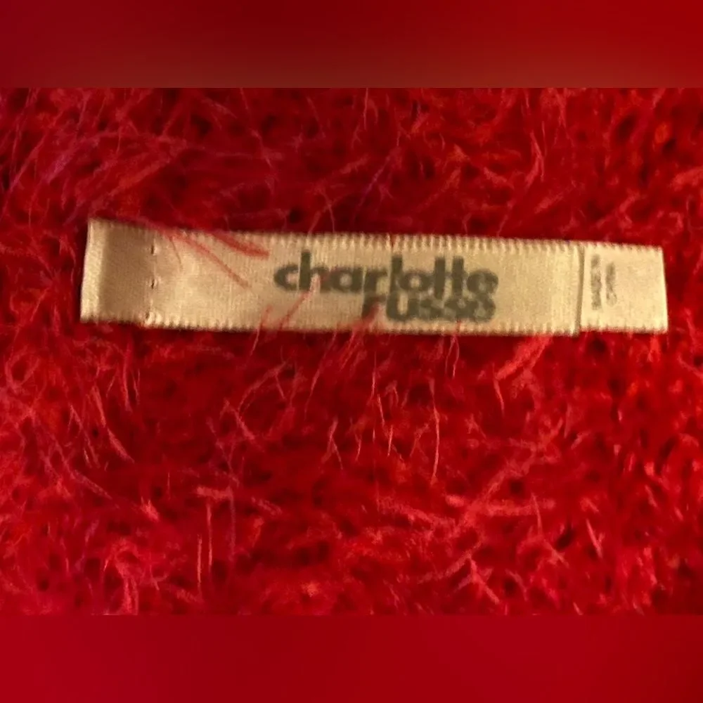 Charlotte Russe Red Fluffy Knit Infinity Scarf